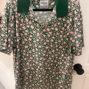 Goodfellow & Co Green Floral Polo Shirt